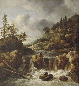 A Waterfall by Jacob Van Ruisdael