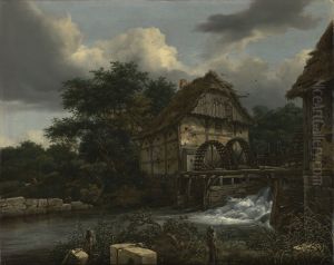 Two Water Mills and an Open Sluice 1653 by Jacob Van Ruisdael