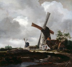 Landscape With Windmills Near Haarlem by Jacob Van Ruisdael