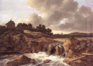 Landscape with Waterfall c. 1670 by Jacob Van Ruisdael