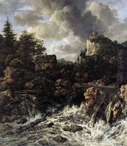 The Waterfall 1665-70 by Jacob Van Ruisdael