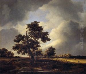 Landscape with Shepherds and Peasants by Jacob Van Ruisdael