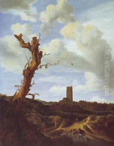 View of egmond aan zee with a blasted elm