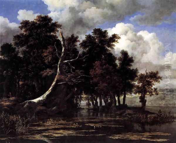 Oaks by a Lake with Waterlilies - view 1