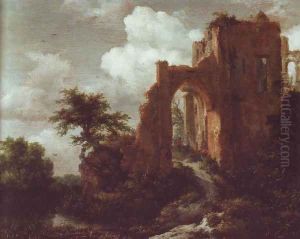 A ruined entrance gate of brederode castle by Jacob Van Ruisdael