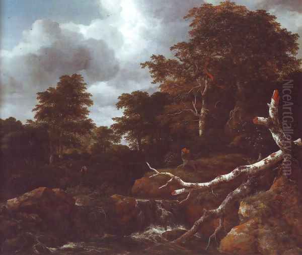 Waterfall in a hilly wooded landscape2 - view 1