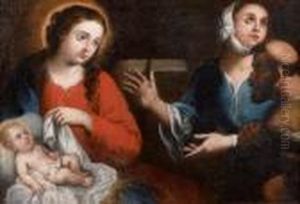 La Vierge Presentant L'enfant A Un Couple De Pelerins by Bartolome Esteban Murillo