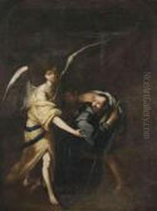 A Merciful Friar With An Invalid And Aguardian Angel. by Bartolome Esteban Murillo