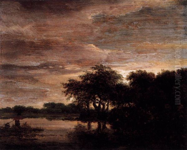 Woodland Scene with Lake - view 1