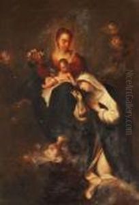 Madonnaand Child Wioth A Female Saint