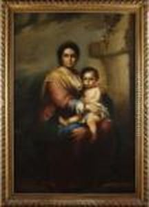 La Vierge A L'enfant. by Bartolome Esteban Murillo