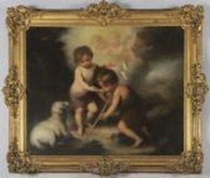 L'enfant Jesus Et Le Petit Saint Jean by Bartolome Esteban Murillo