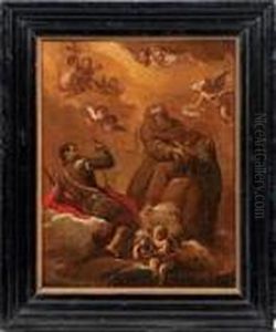 Heiligenszene Mitfranziskanern Im Himmel by Bartolome Esteban Murillo
