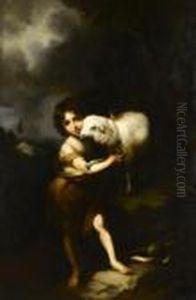 The Infant St John With The Lamb by Bartolome Esteban Murillo