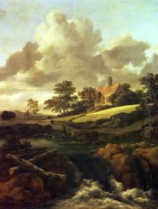 Landscape with a stream by Jacob Van Ruisdael