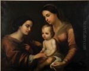 The Mystic Marriage Of Saint Catherine (19th Century) by Bartolome Esteban Murillo