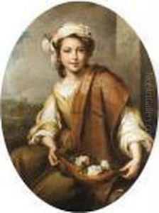 Muchacha Con Flores by Bartolome Esteban Murillo