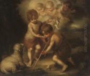 The Infant Christ With The Infant Saint John The Baptist by Bartolome Esteban Murillo