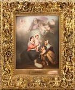 Madonna And Christ Child With St. Elizabeth And John The Baptist As An Infant by Bartolome Esteban Murillo