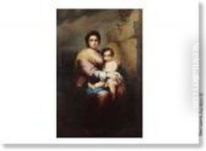 La Vierge A L'enfant Jesus. by Bartolome Esteban Murillo