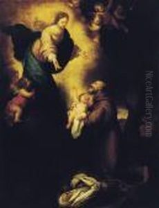 Vision Of Saint Felix Of Cantalicio by Bartolome Esteban Murillo