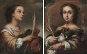 Saint Justa; And Saint Rufina by Bartolome Esteban Murillo