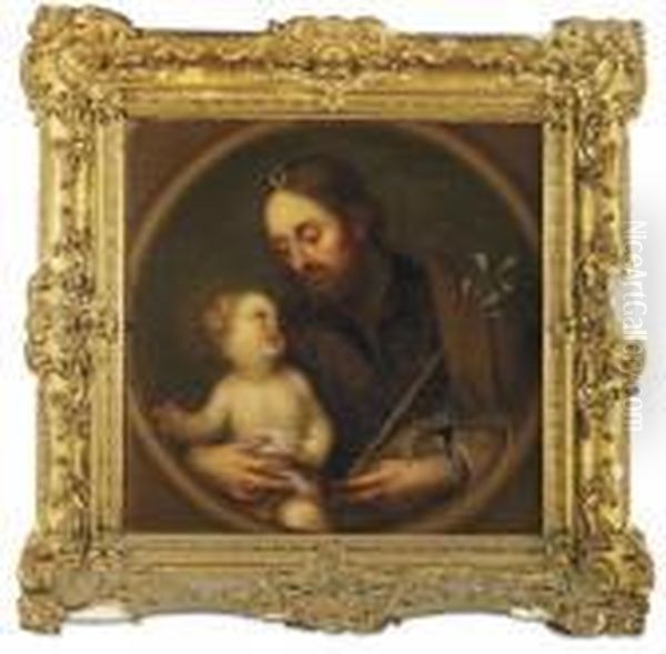 St. Joseph And The Christ Child, In A Feigned Roundel - view 1
