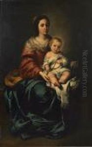 The Madonna And Child With The Rosary by Bartolome Esteban Murillo