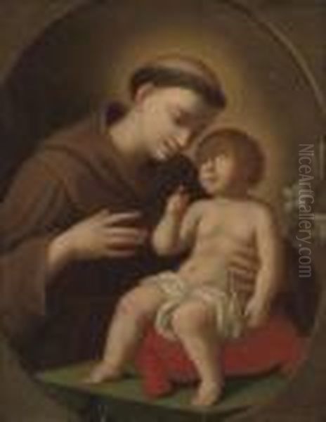 St. Francis Holding The Christ Child, In A Feigned Oval - view 1