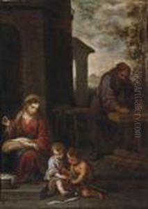 The Holy Family With The Infant Saint John The Baptist by Bartolome Esteban Murillo