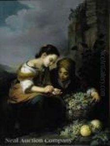 Ayoung Girl Buying A Basket Of Fruit From An Older Girl by Bartolome Esteban Murillo