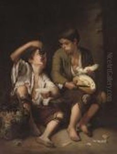 Two Boys Eating Grapes And Melon by Bartolome Esteban Murillo
