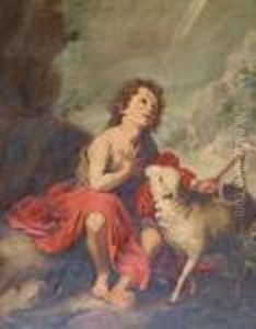 The Infant John The Baptist With A Lamb by Bartolome Esteban Murillo