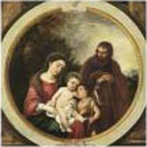 Sainte Famille Avec Saint Jean-baptiste by Bartolome Esteban Murillo