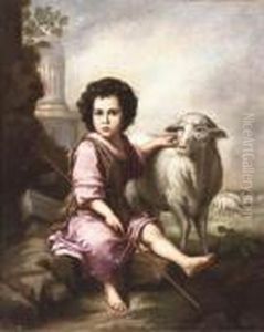 A Shepherd Boy In A Landscape by Bartolome Esteban Murillo