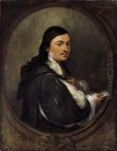 Portrait Of Nicolas De Omazur 
(1609-89), Half-length, In A Black Slashed Doublet, Holding A Letter In 
His Right Hand