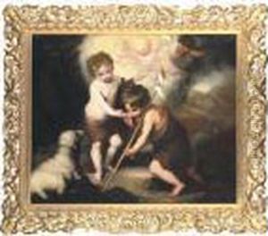 The Infant Christ With The Infant Saint John The Baptist by Bartolome Esteban Murillo