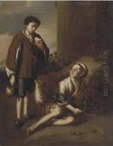 Invitation To The Game Of Poleta by Bartolome Esteban Murillo
