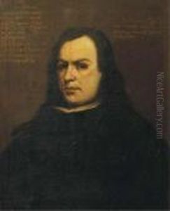 Portrait Of The Artist, Half-length, In A Black Costume With Awhite Collar by Bartolome Esteban Murillo