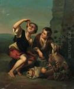 Vagabonds In A Landscape by Bartolome Esteban Murillo