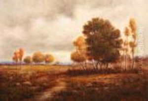 Autumn Landscape At Sunset by John Francis Murphy