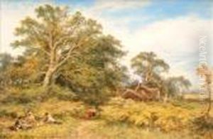 Picnickers In Arustic Landscape Picnickers In Arustic Landscape