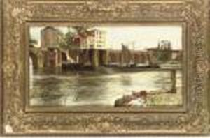 Barges On The River by David Murray