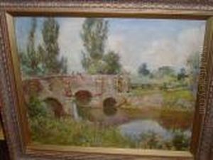 Boys Fishing From A Bridge