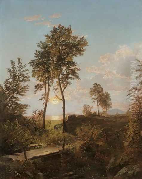 Wooden Bridge at Sunset - view 1