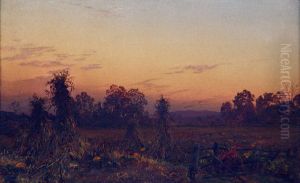 Corn Shocks and Pumpkins by William Trost Richards