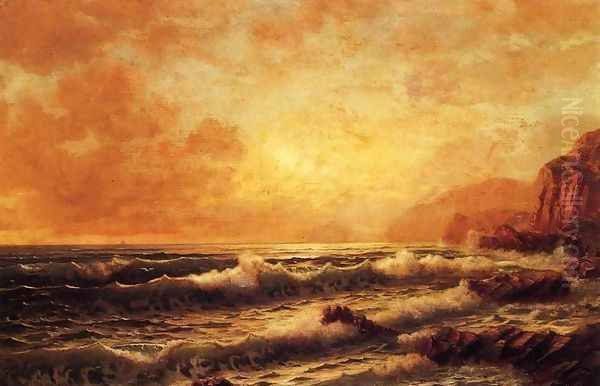 Rocky Coast at Sunset - view 1