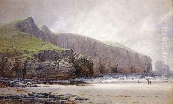 Fisherman on the Shore, Trebarwith Strand, Cornwall - view 1
