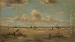 Plage Animee De Pecheurs Et De L'artiste Plage Animee De Pecheurs Et De L'artiste