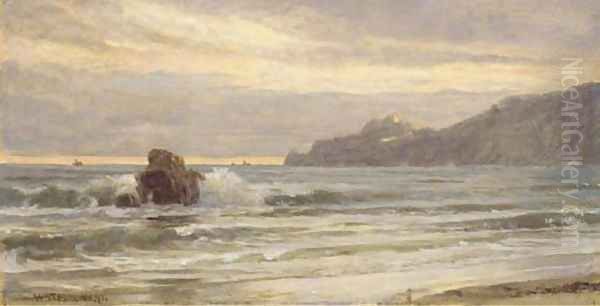 Rocky Coastline at Sunset - view 1